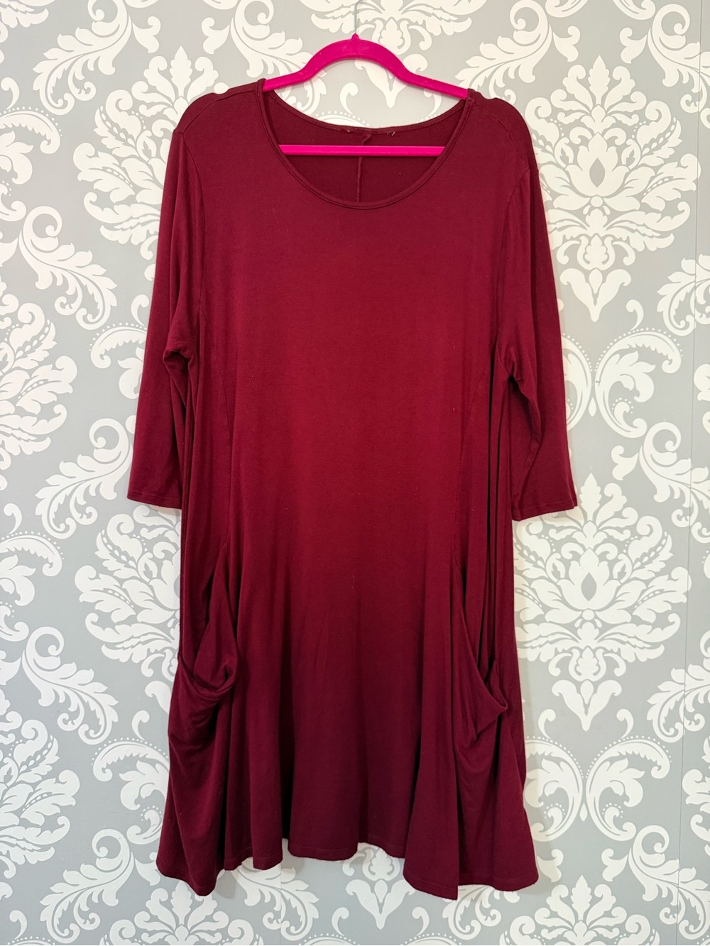 💫4/$25 • George Women's Scoop Neck 3/4 Sleeve Swing Dress